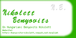 nikolett benyovits business card